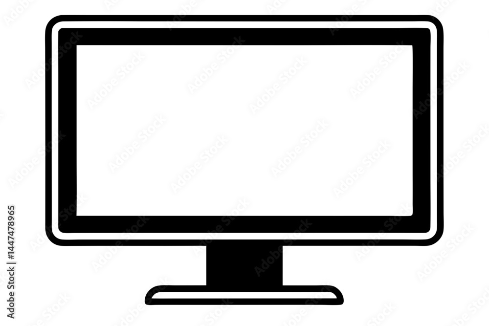 Monitor silhouette vector illustration Monitor silhouette vector illustration