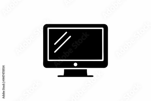 Monitor icon silhouette vector illustration