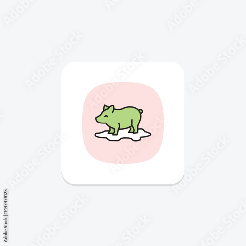 Pig In Mud, vector, pixel perfect, illustrator file