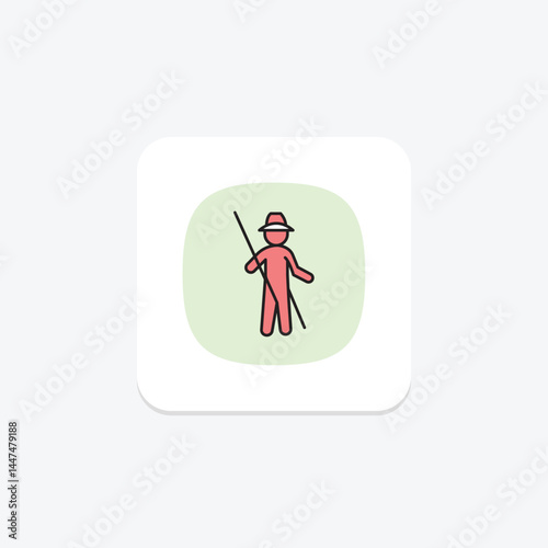 Farmer With Stick, vector, pixel perfect, illustrator file