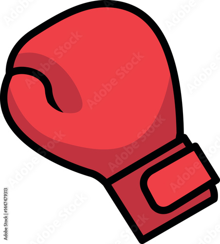boxing glove vector icon cartoon sport fight equipment red glove illustration flat design symbol