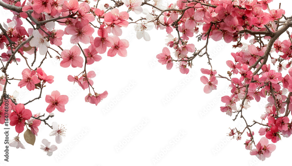 Naklejka premium cherry tree blossom isolated on transparent background