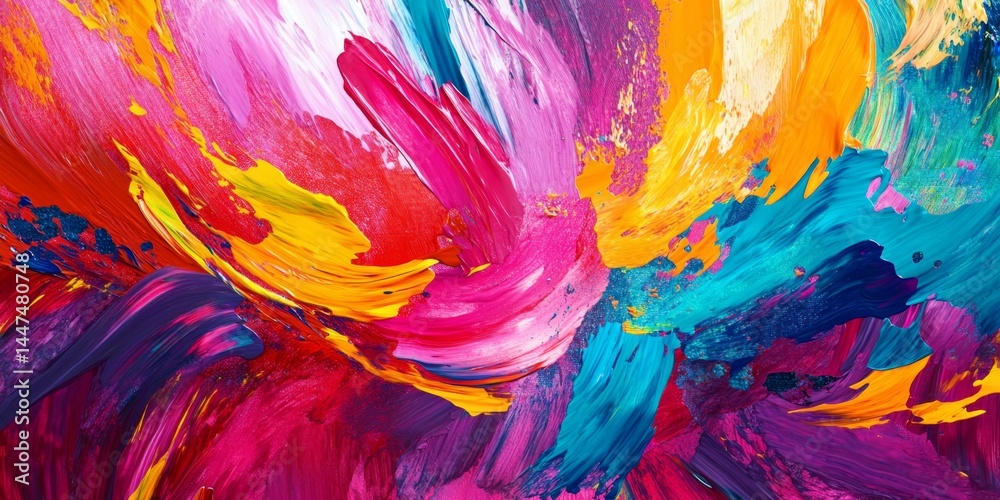 Abstract Colorful Painting - Vibrant Brushstrokes