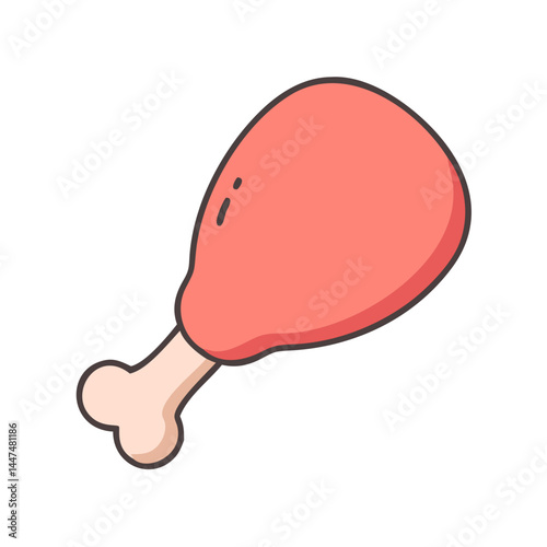 Delicious chicken drumstick food illustration poultry meat dinner lunch fried chicken leg piece tasty