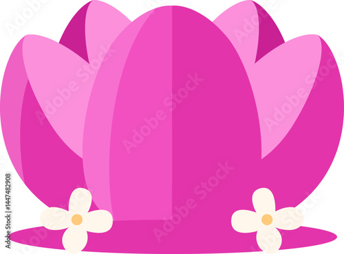 Stylized Pink Lotus Flower Illustration