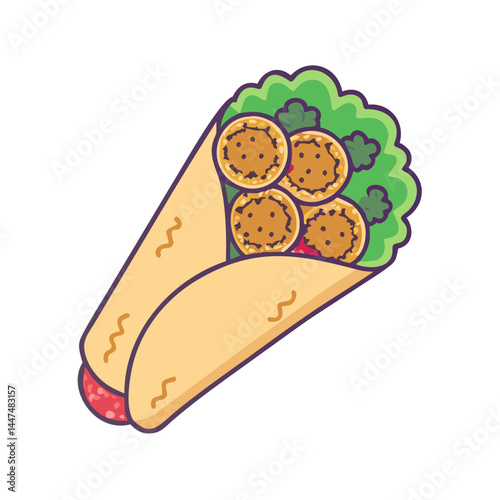 Delicious falafel wrap sandwich with fresh ingredients tasty food middle eastern cuisine pita bread