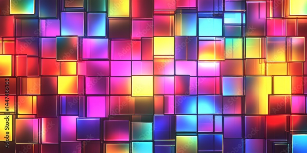 Abstract Colorful Geometric Cubes Graphic Design