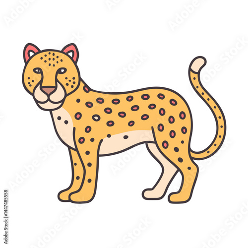 Illustration of a cheetah animal wildlife cat feline mammal predator carnivore with spots design