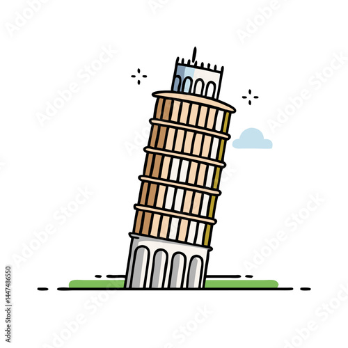 leaning tower of pisa icon, leaning tower of pisa vector illustration-simple illustration of leaning tower of pisa, perfect for leaning tower of pisa logos and icons