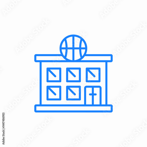 basketball sports building icon sign vector