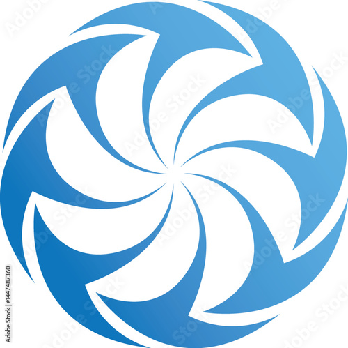sharp arrows in circle swirl water symbol design logo vector Circle curves arrows rotation design business icon