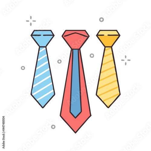 Colorful neckties for men fashion formal wear business attire stylish accessories design concept