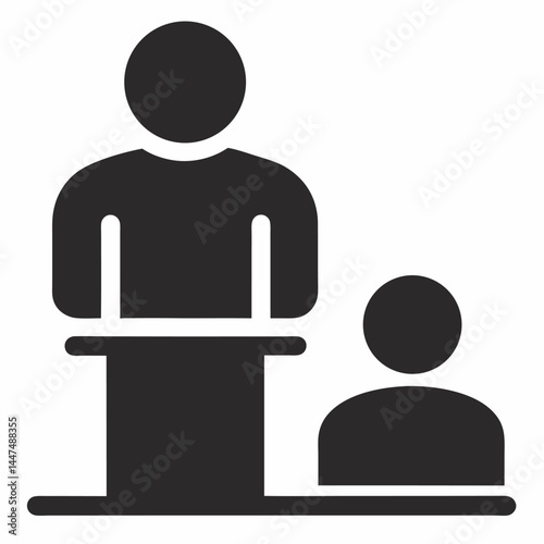 Presentation silhouette icon on white background 