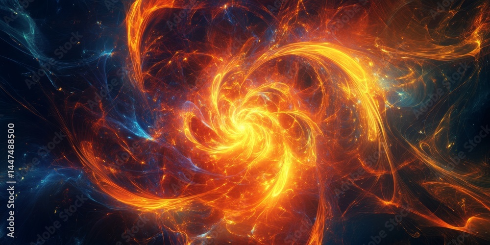 Abstract Spiral of Fire and Energy