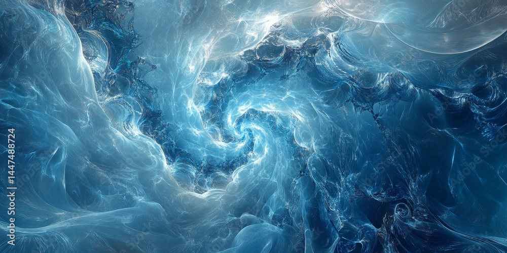 Abstract Blue Fractal Design