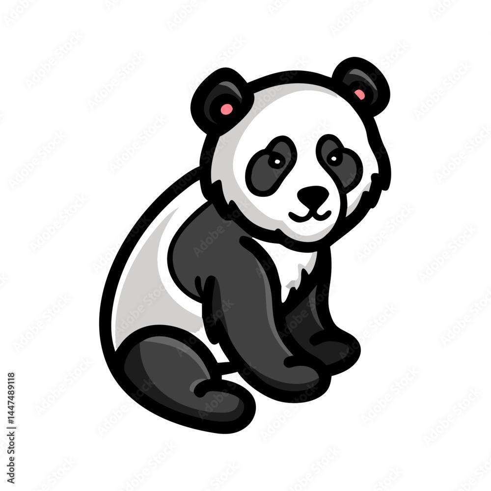 Fototapeta premium panda icon, panda vector illustration-simple illustration of panda, perfect for panda logos and icons