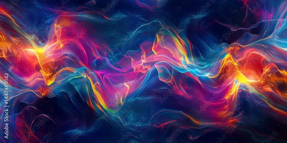 Abstract Colorful Fluid Art Background