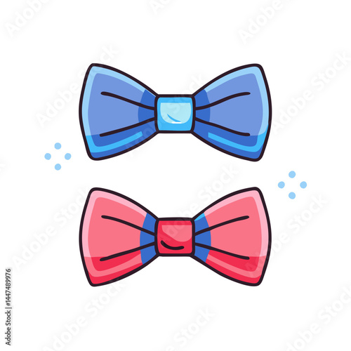 Bow tie vector illustration: stylish neckwear, fashion accessory, formal wear clip art image design