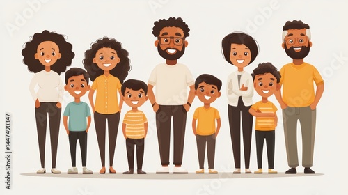 Happy African American Family Portrait Diverse Generations Together