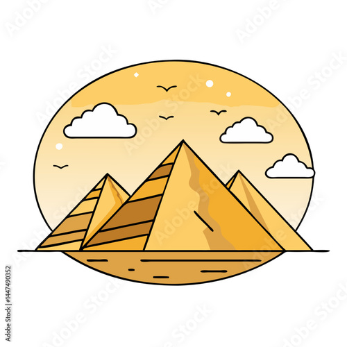 pyramids of giza icon, pyramids of giza vector illustration-simple illustration of pyramids of giza, perfect for pyramids of giza logos and icons