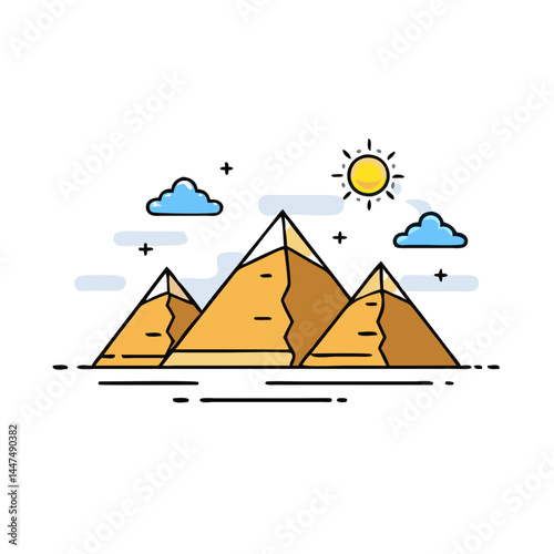 pyramids of giza icon, pyramids of giza vector illustration-simple illustration of pyramids of giza, perfect for pyramids of giza logos and icons