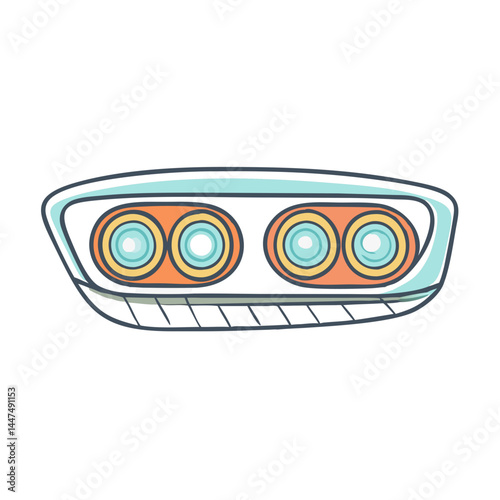 retro headlights icon, retro headlights vector illustration-simple illustration of retro headlights, perfect for retro headlights logos and icons