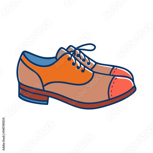 Illustration of men's dress shoes oxford shoes leather shoes formal shoes footwear fashion style