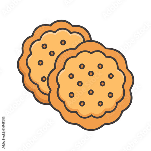 Delicious biscuit cookie dessert food illustration snack sweet bakery baked goods isolated treat pastry item