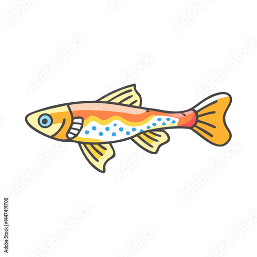 Illustration of a neon tetra fish vector art neon tetra fish image colorful fish drawing vector