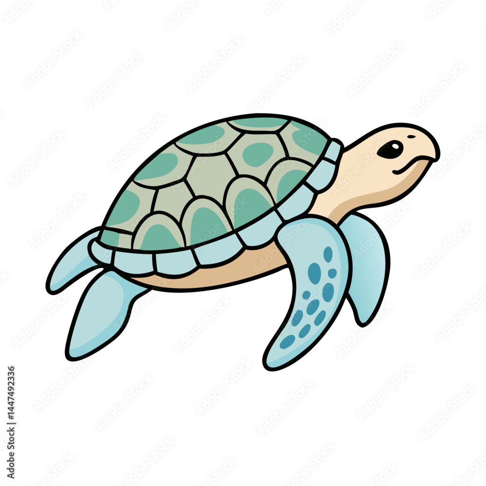 Fototapeta premium sea turtle icon, sea turtle vector illustration-simple illustration of sea turtle, perfect for sea turtle logos and icons