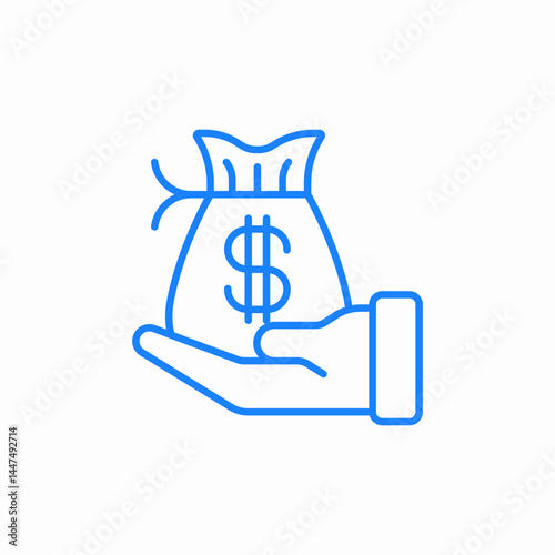 hand holding money icon sign vector