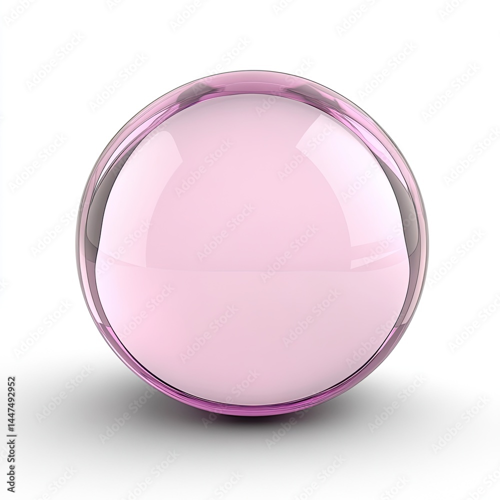 Obraz premium Pink sphere, smooth surface, clear borders