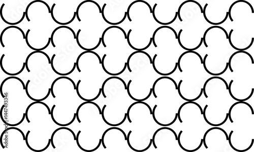 seamless pattern of black and white, black and white line ribbon on white background, seamless pattern with repeat blue waves as horizontal strip line, replete image design for fabric printing patter