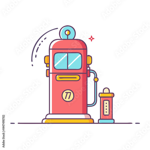 vintage gas pump icon, vintage gas pump vector illustration-simple illustration of vintage gas pump, perfect for vintage gas pump logos and icons