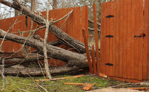 Fence Damaged From Tree Falling During Storm