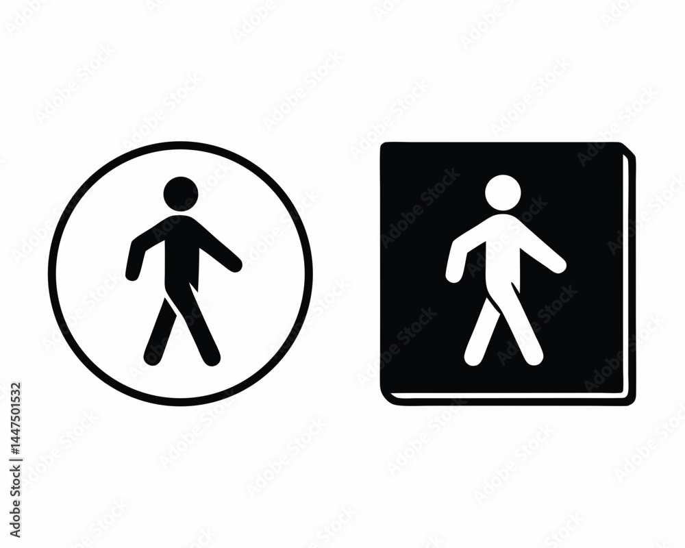 Walking icon silhouette vector illustration Walking icon silhouette vector illustration