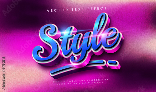 3d Pink Trendy Style Editable Text Effect. Modern Young Concept.