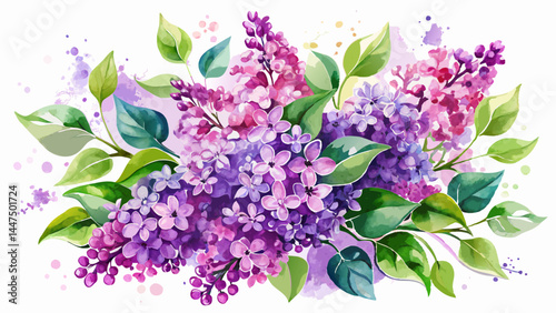 Watercolor lilacs dance softly across the page.
Elegant brushstrokes highlight the floral grace.
White space gives each bloom its peaceful stage.
Great for botanical clipart and wedding invitations.

