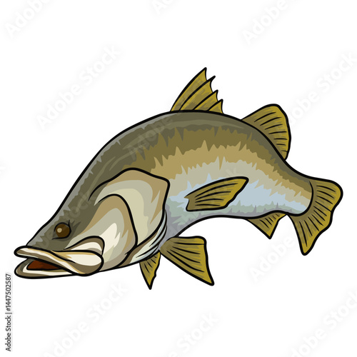 barramundi fishing illustration logo vector image t shirt