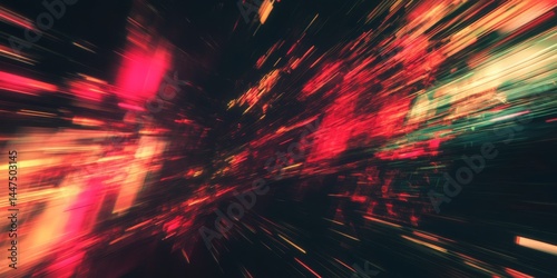 Obraz na płótnie Abstract Speed Lines - Dynamic Digital Art w salonie