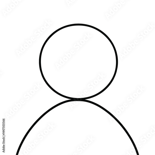 Stylish user avatar outline icon. Elegant and simple design. Excellent for web graphics, apps, or any project requiring a default profile image.