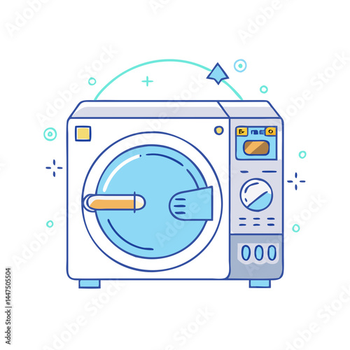 Modern and Clean Automated Washing Machine with Digital Display and Control Panel