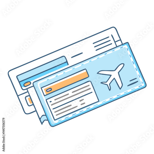 Airline Boarding Pass Documents Travel Ticket Flight Journey Airplane Trip