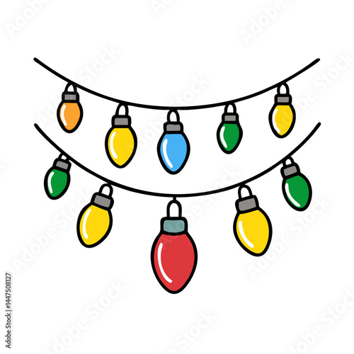 Colorful Christmas Lights Festive Decoration String Holiday Illumination Garland