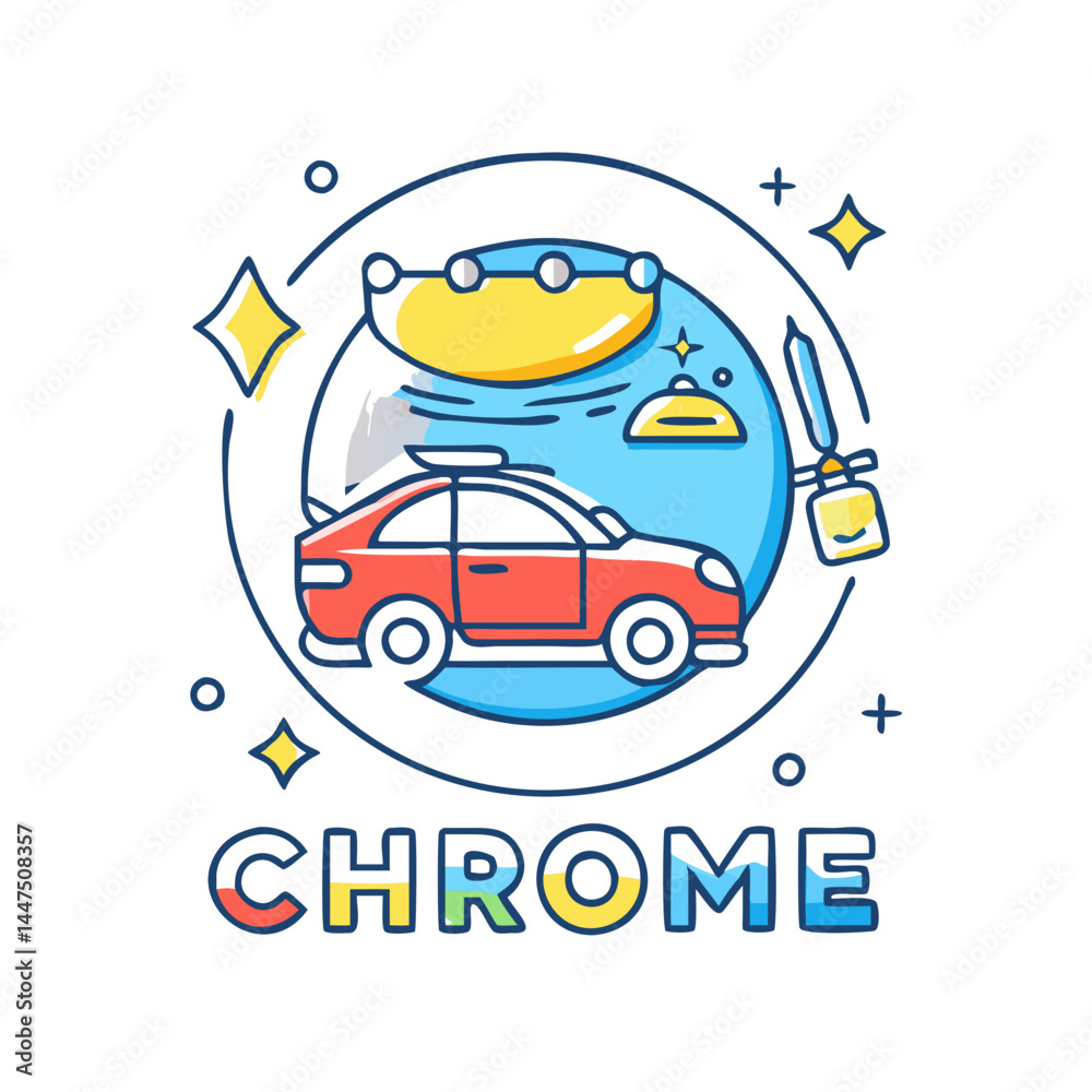 Naklejka premium Chrome Car Detailing Service Professional Auto Cleaning and Enhancement