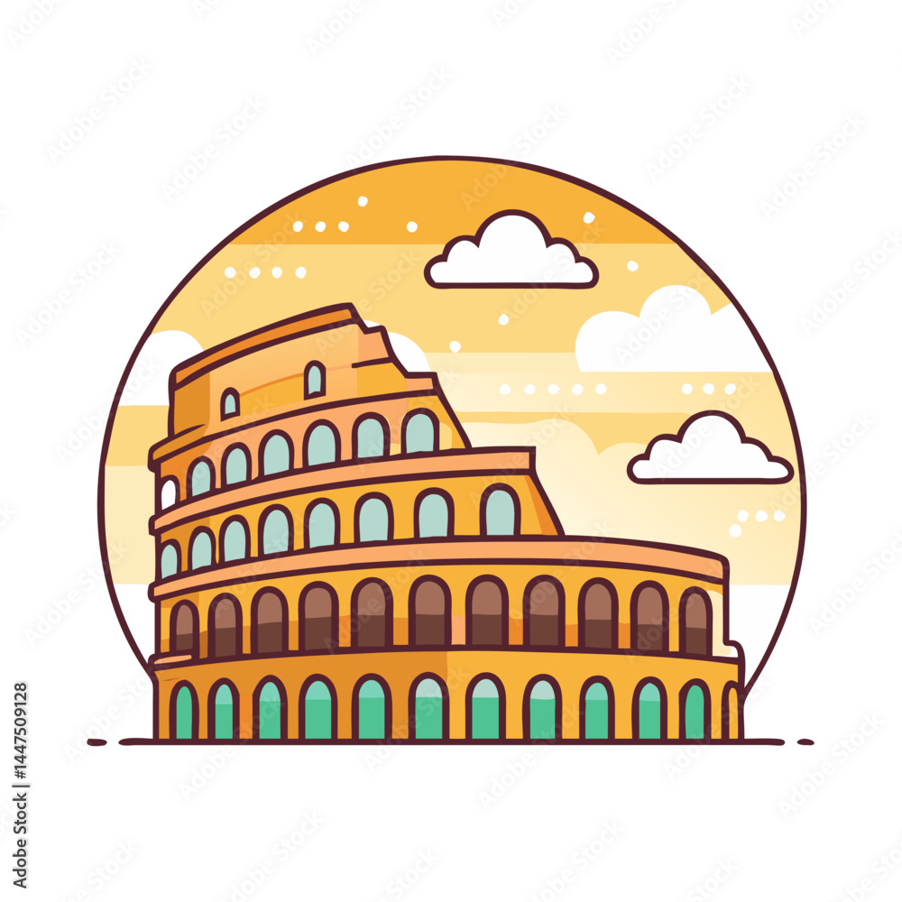 Fototapeta premium Iconic Colosseum in Rome Italy under a Sunset Sky