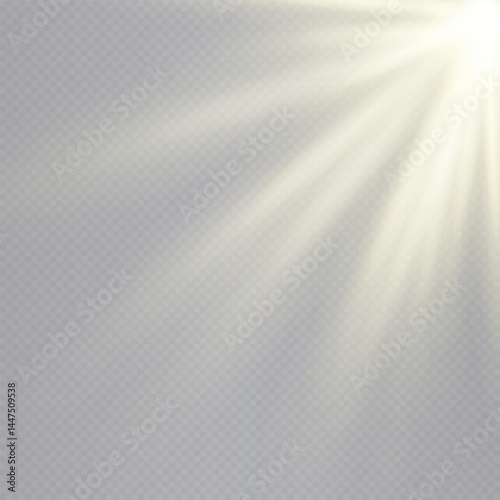 Diagonal pink lens flare rays glowing softly from corner isolated on transparent background. Elegant glow ideal for digital effects, UI, and modern visuals. EPS vector illustration.