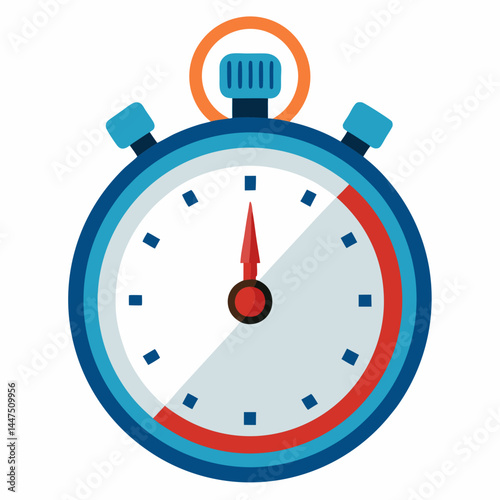 Stopwatch illustration in vibrant colors representing timing  