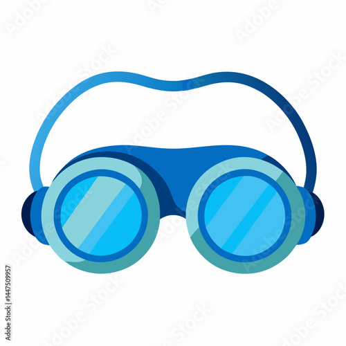 Swimming Goggles Icon in Blue Colorful Style  