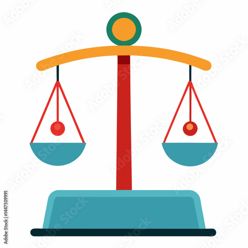 Balance Scale Illustration in Colorful Design  